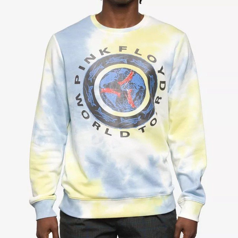 Junk Food Men's Pink Floyd Circle Long Sleeve Crew Neck Fleece Sweater